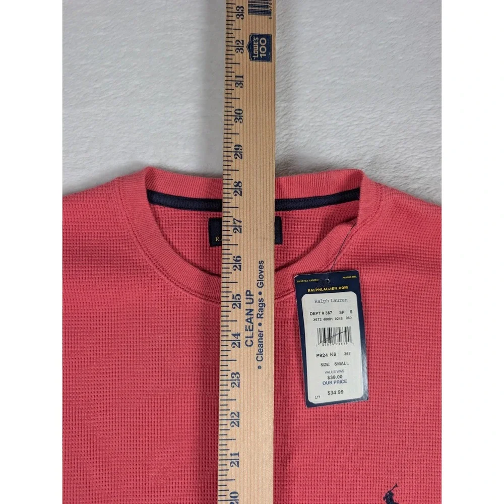 Polo Ralph Lauren Waffle Knit Thermal‎ Short Sleeve Shirt Mens Small Pink NWT